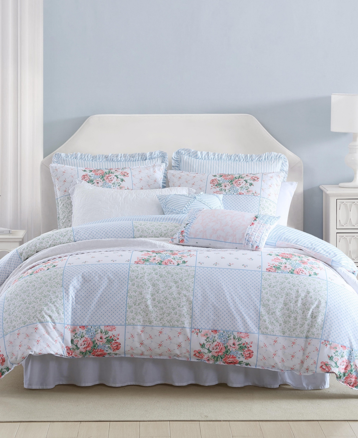Laura Ashley Hope Patchwork Cotton -Piece Duvet Cover Set