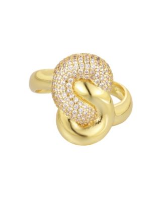 Cubic Zirconia Gold-Tone Knot Ring