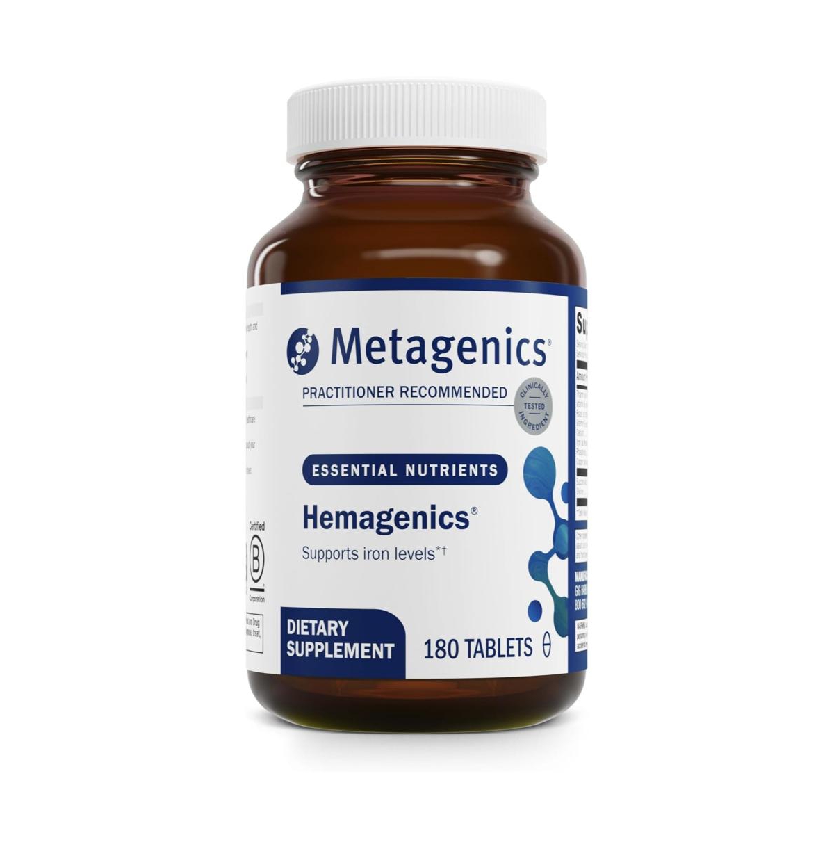 Metagenics Hemagenics Iron Supplement with B12, B6 and Folate Supports Red Blood Cell Formation, Energy and Immune Health 180 Tablets