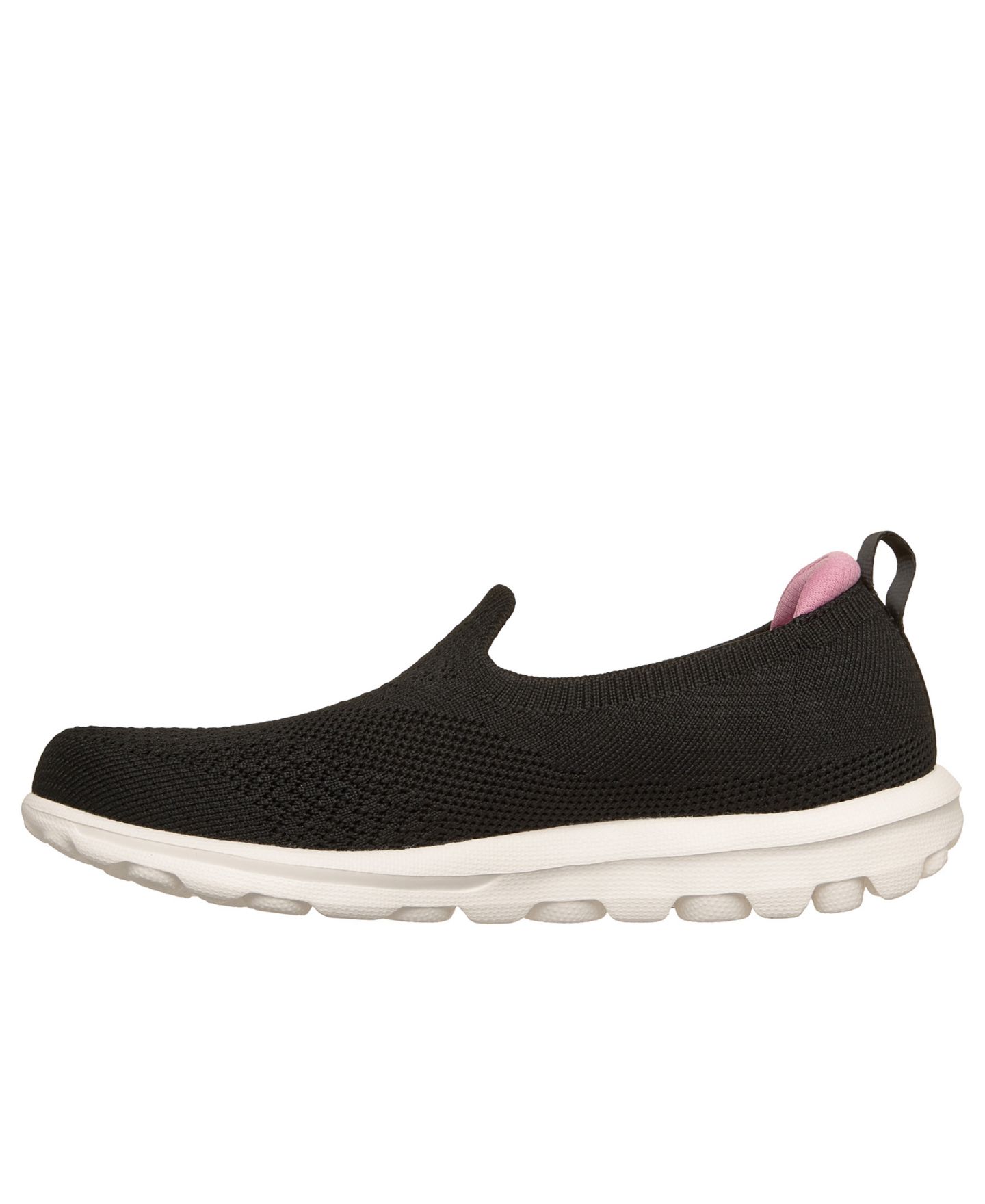 Женские кроссовки Skechers GO Walk Travel Kourt Walking Slip-On, цвет: Чёрный / Розовый — фото 3