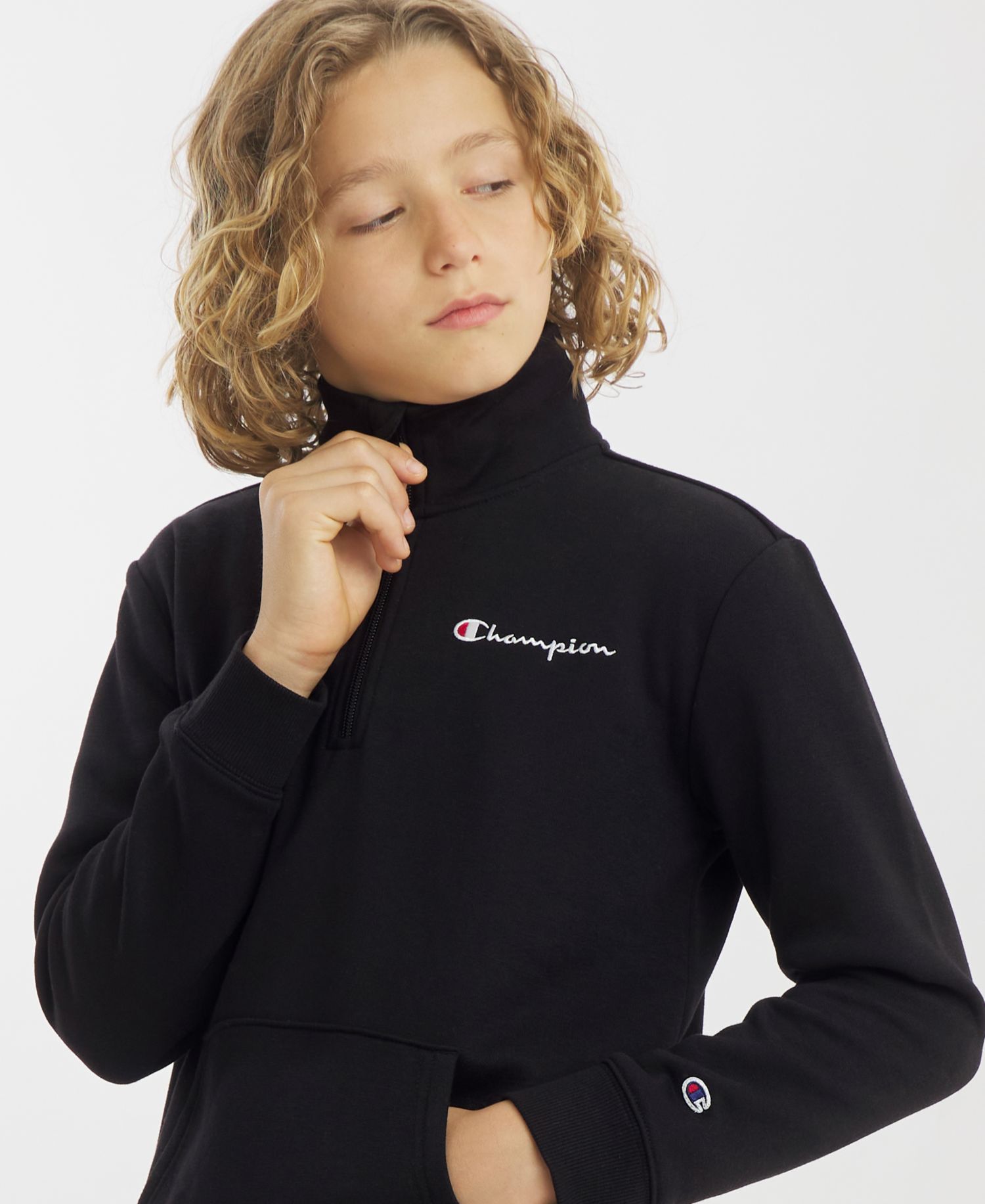 Boys' 8-20 Quarter-Zip Logo Sweatshirt