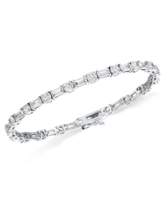 Women's Cubic Zirconia Silver-Tone Tennis Flex Bracelet