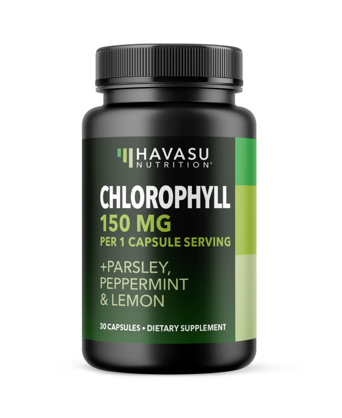 Havasu Nutrition Chlorophyll Capsules 150mg Chlorophyll Per Serving With Parsley, Peppermint and Lemon Extract 30 Capsules 30 Servings