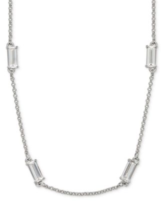 Cubic Zirconia Station Collar Necklace