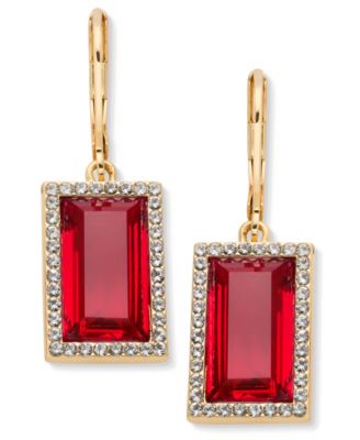 Crystal Pave Baguette Drop Earrings