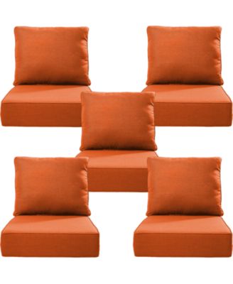24"x24"x6" Patio Thick Cushions and Pillows Set - Deep Seat Indoor/Outdoor Water and Fade Resistant