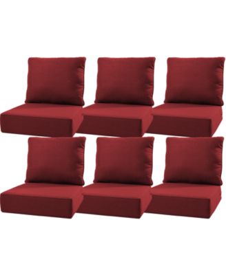 24"x24"x6" Patio Thick Cushions and Pillows Set - Deep Seat Indoor/Outdoor Water and Fade Resistant