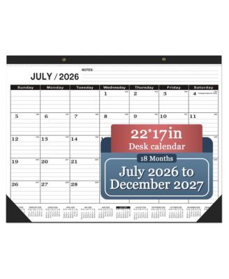 Large Desk Calendar 18 Month Monthly Planner With Large Daily Blocks
