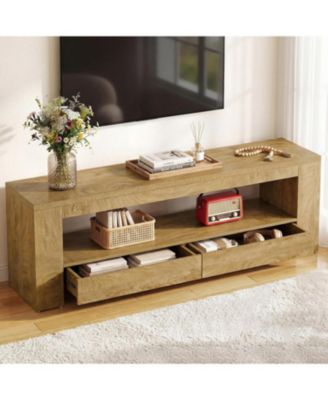 TV Stand with 2 Drawers, 63" Entertainment Center