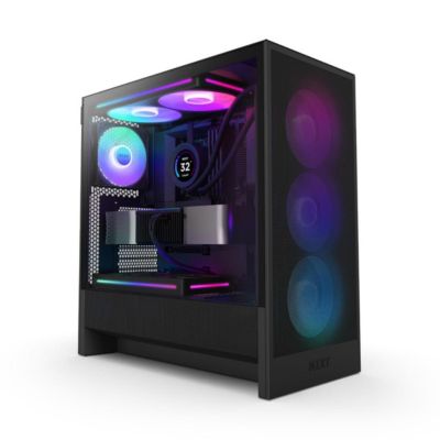 H5 Flow RGB Compact ATX Mid-Tower Tempered Glass Computer Case for ATX/Micro-ATX/Mini-ITX Motherboards