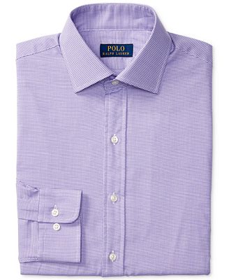 Polo Ralph Lauren Men's Classic-Fit Purple Check Dress Shirt - Dress ...