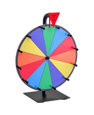 12 inch Tabletop Spinning Prize Wheel, 12 Slots with Dry-Erase and 2 Markers