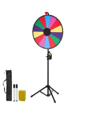 24-Inch Spinning Prize Wheel with Tripod Stand, 14 Dry-Erase Slots