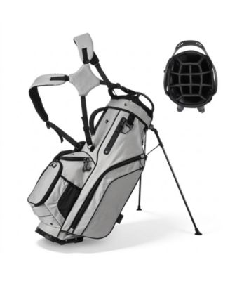 2-in-1 14-Way Divider Golf Cart Bag with Stand Legs Dual Straps and Rain Hood