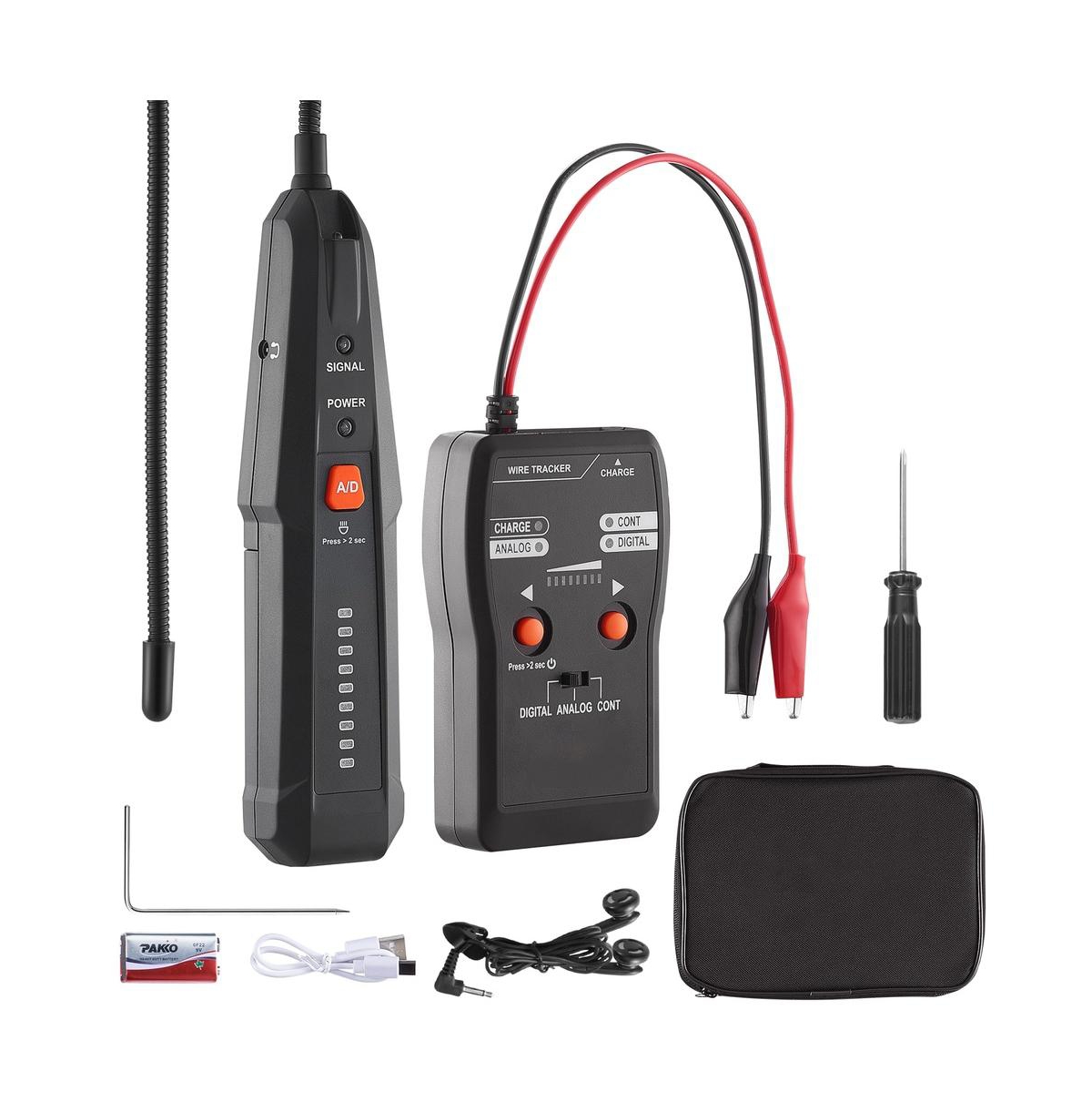 Bestcore Underground Wire Locator 6.5 ft Detection Depth Cable Tracer and Break Detector 3280 ft Range