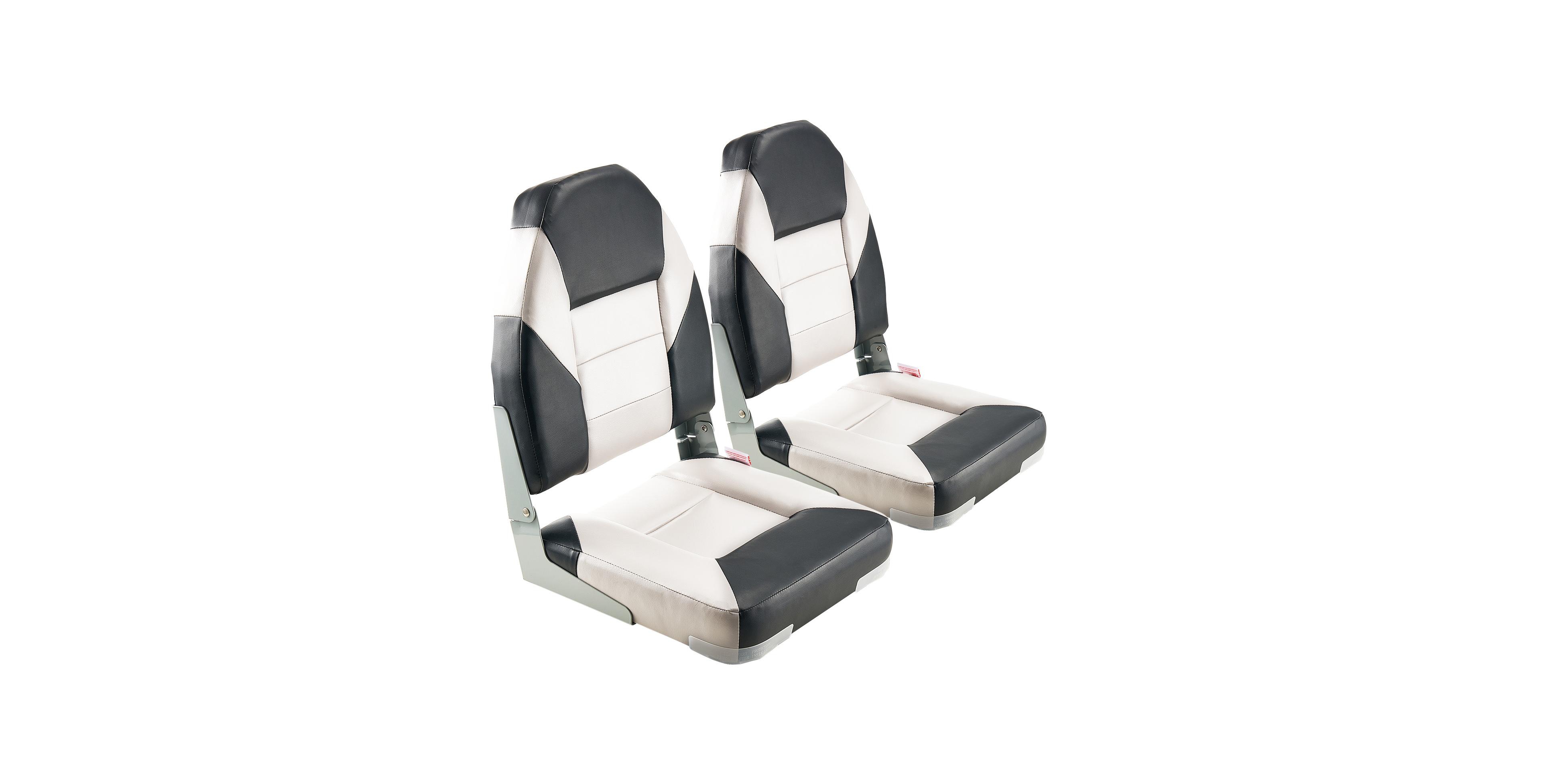 Sugift High Back Folding Fishing Boat Seat 2 Pack with Thickened Cushion and Aluminum Hinges