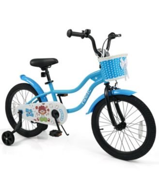 18 Inch Adjustable Kids' Bike with Training Wheels, 132 lbs Capacity, Ages 4-8
