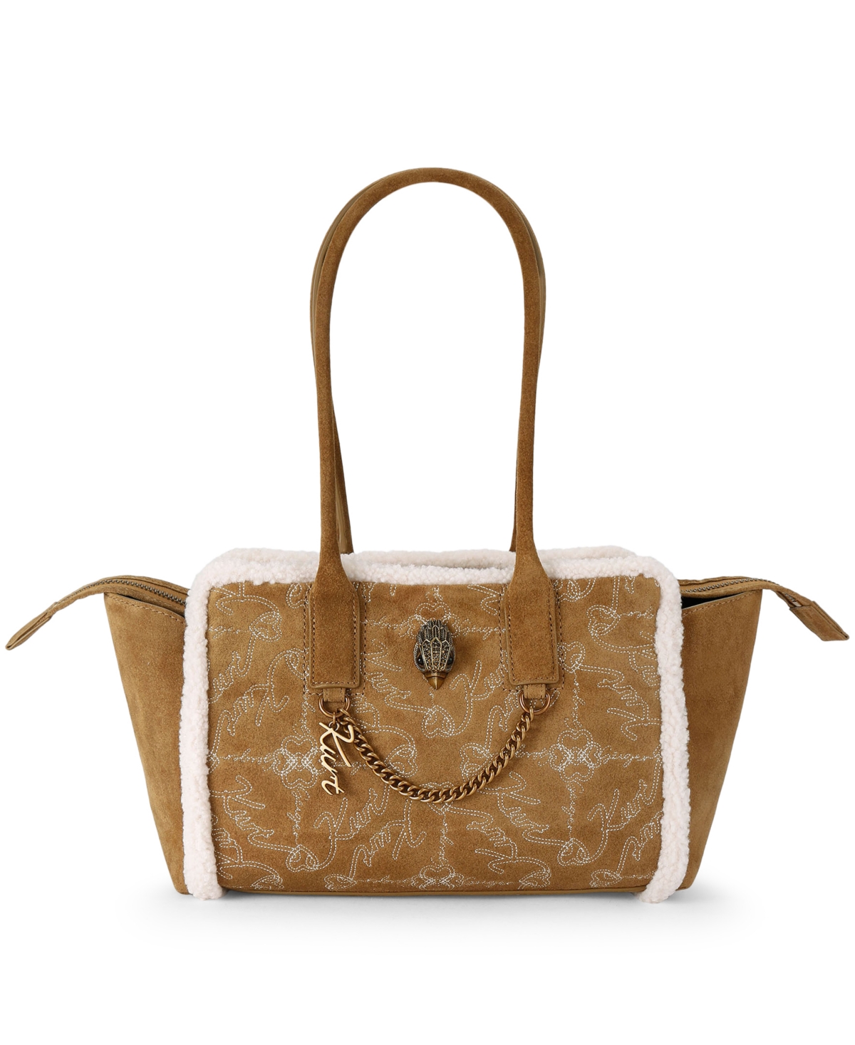 Kurt Geiger London Medium Sloane Suede Shoulder Handbag - Open Brown