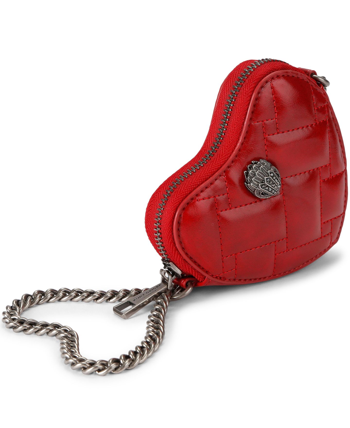 Женская сумка Kurt Geiger London Micro Kensington Quilted Heart Crossbody, цвет: Красный — фото 3