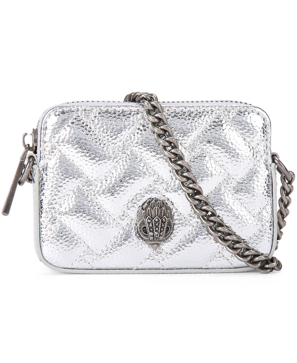 Kurt Geiger London Mini Kensington Camera Quilted Crossbody Handbag - Silver