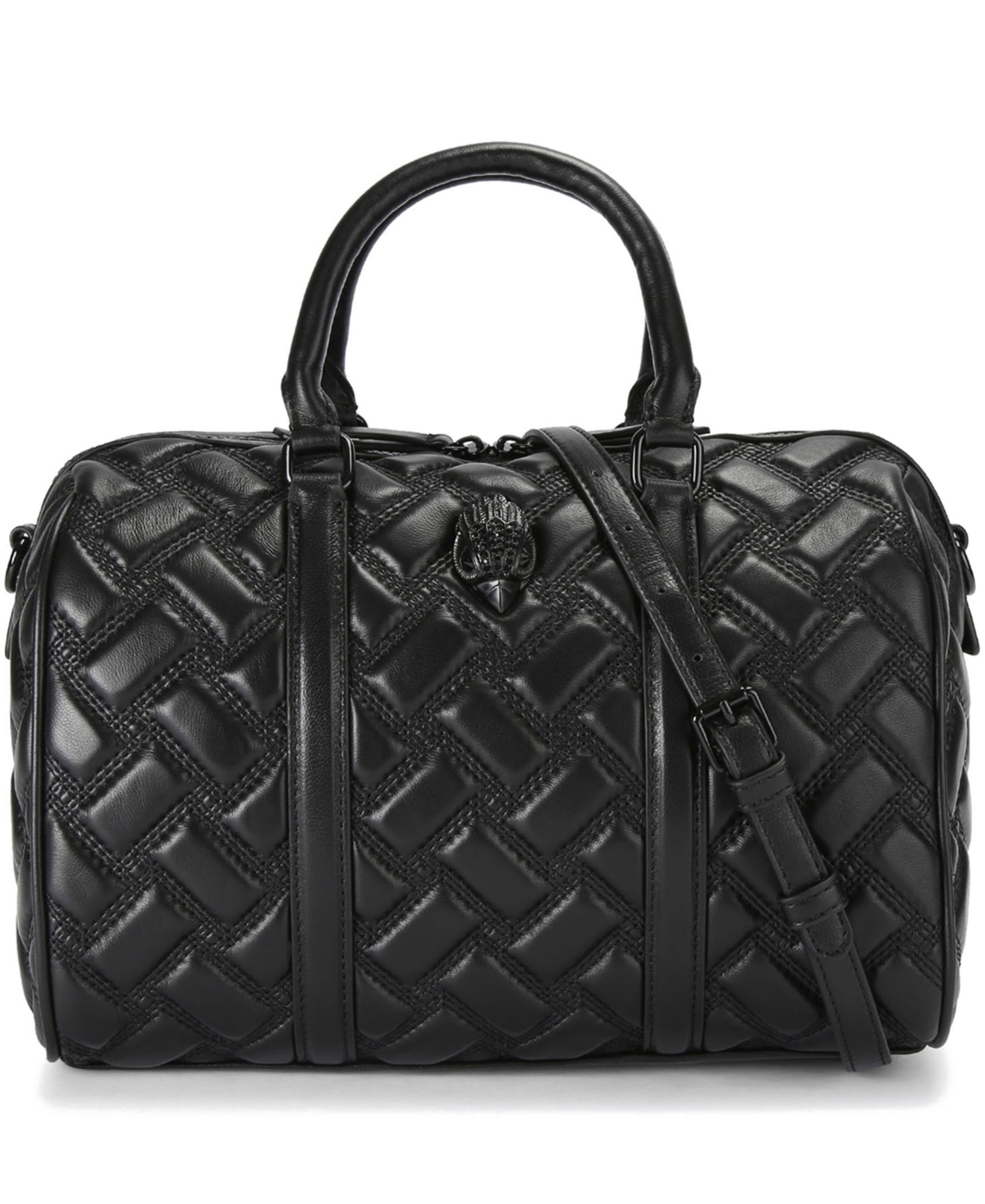 Kurt Geiger Kensington Drench Boston Quilted Medium Satchel Handbag In Black