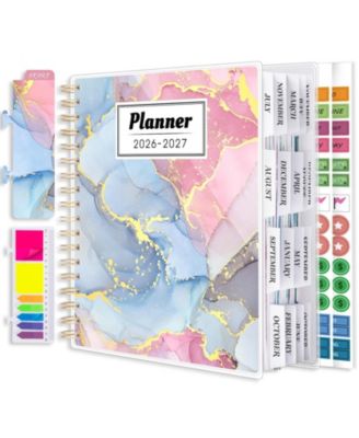 18 Month Academic Planner Daily Weekly Monthly Calendar With Stickers Sticky Notes Pocket Bookmark