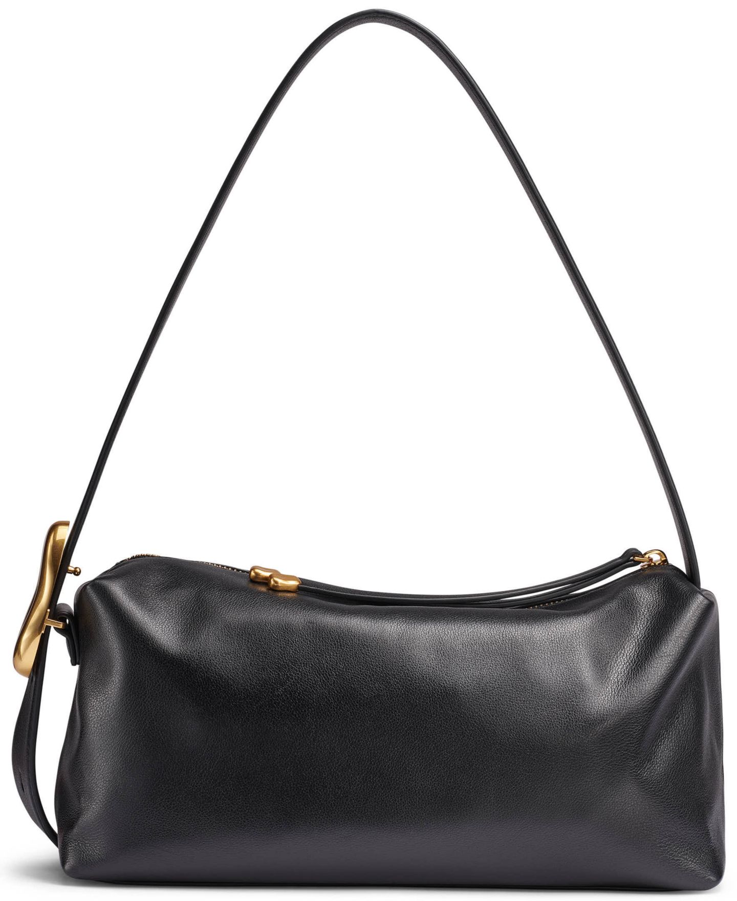 Женская сумка Donna Karan New York Heather Leather Medium Shoulder Handbag, цвет: Чёрный / Золотой — фото 2