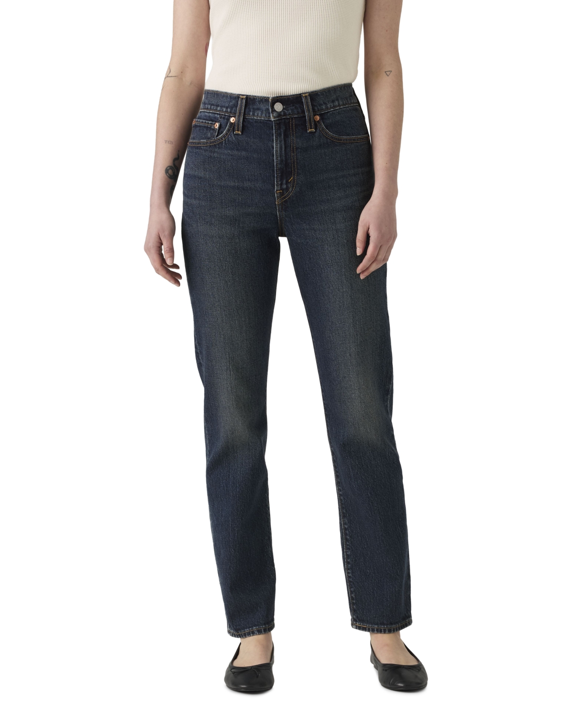 Levi's Women's Wedgie Slim High-Rise Stretch Jeans - Dark Blue