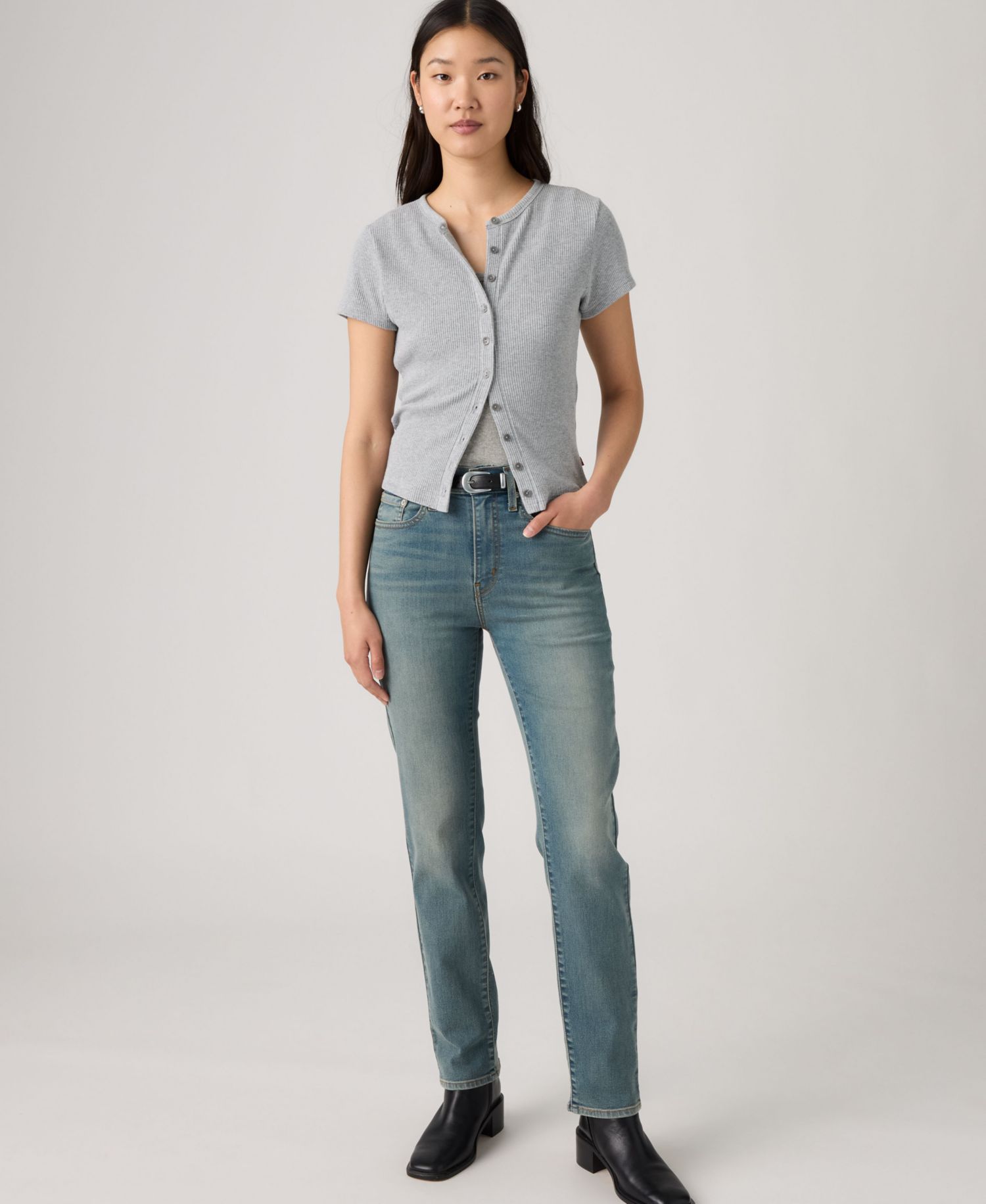 Trendy Plus Size 724 High-Rise Straight-Leg Jeans
