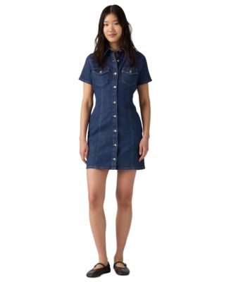 Women's Trace Western Denim Shirt Dress
