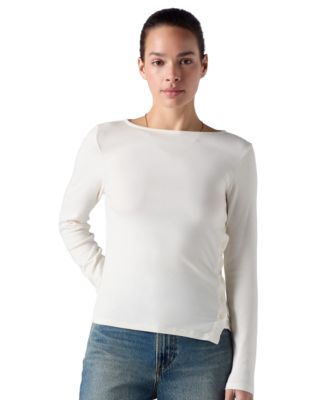 Women's Allie Boatneck Long-Sleeve Asymmetrical T-Shirt