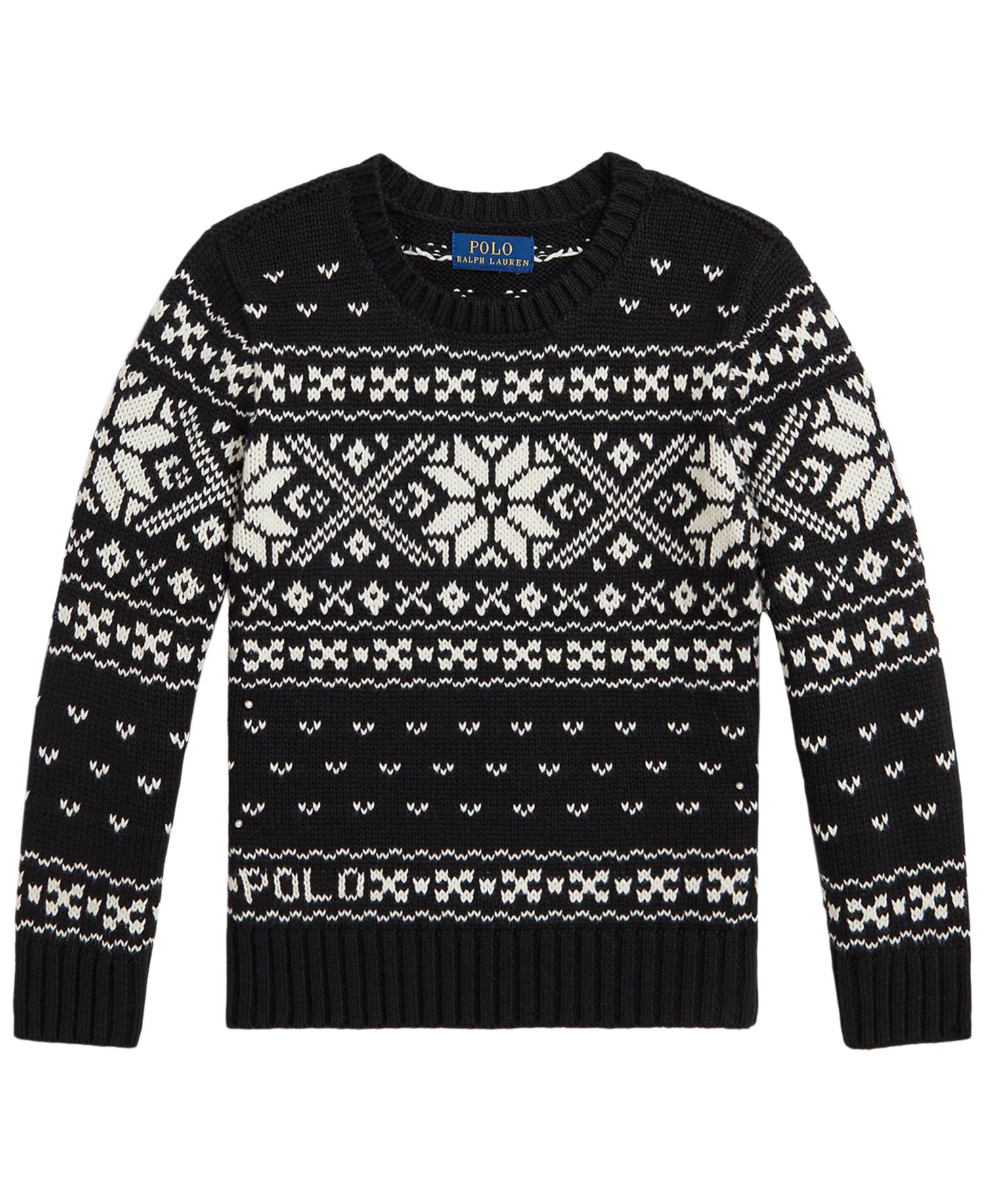 Boys' 2T-7 Snowflake Intarsia-Knit Cotton Sweater