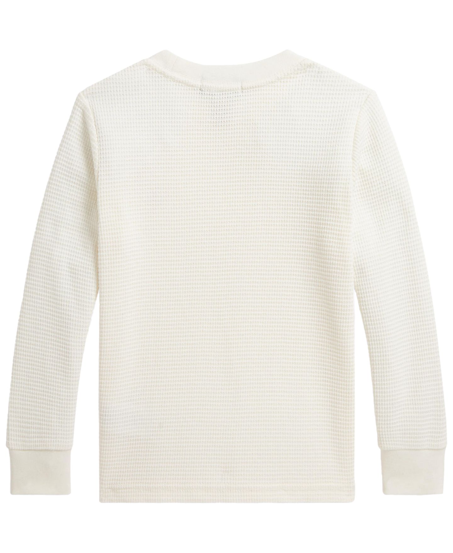 Футболка Polo Ralph Lauren Waffle-Knit Cotton Long-Sleeve T-Shirt для мальчиков, цвет: Кремовый — фото 5