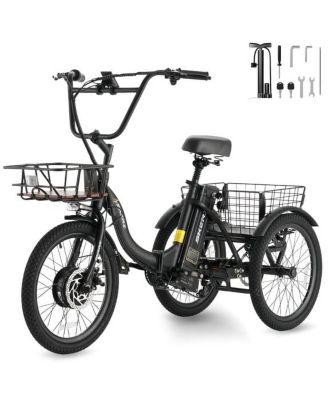 Electric Scooter Tricycle for Adults, 20" Folding Electric Trike,3 Wheels Electric Bicycle Bikes, Peak 1000W Step-Thru Etrike with 36V 13Ah