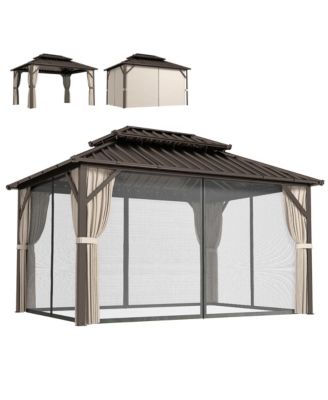 10' x 14' Hardtop Gazebo with UPF50+ Double Galvanized Steel Roof