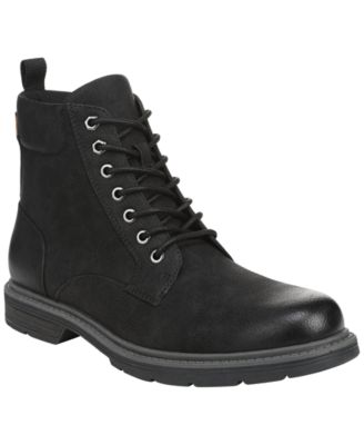 Men's August Lace-Up Round Toe Side Zip Faux Leather Boots
