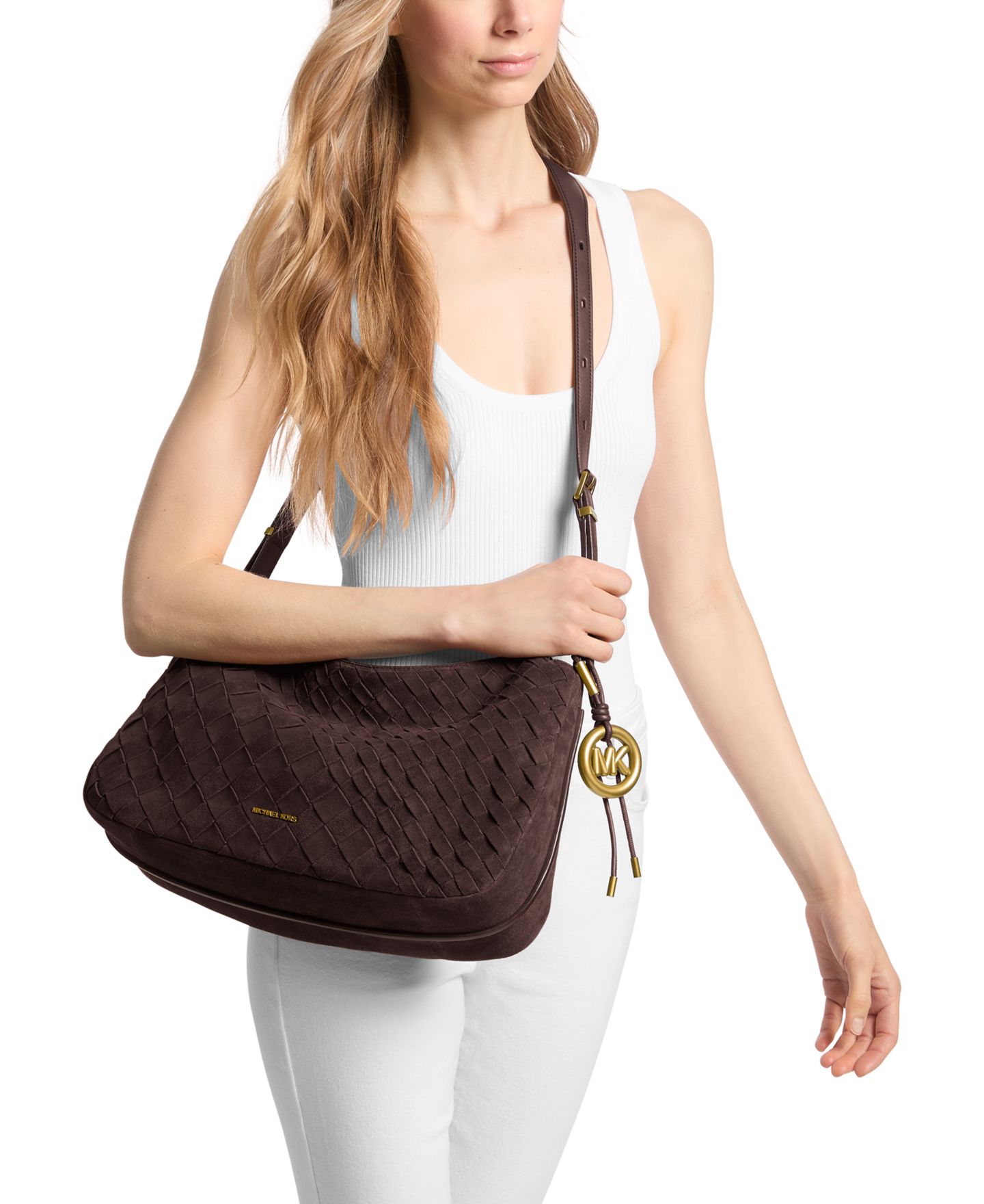 Женская сумка Michael Kors MICHAEL Nolita Medium Top Zip Convertible Shoulder Handbag, цвет: Шоколадный — фото 5