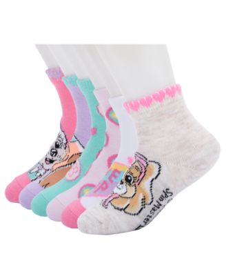 Toddler Girls' 2T-5T Paw Patrol Love Pup Ankle Socks, 6-Pack