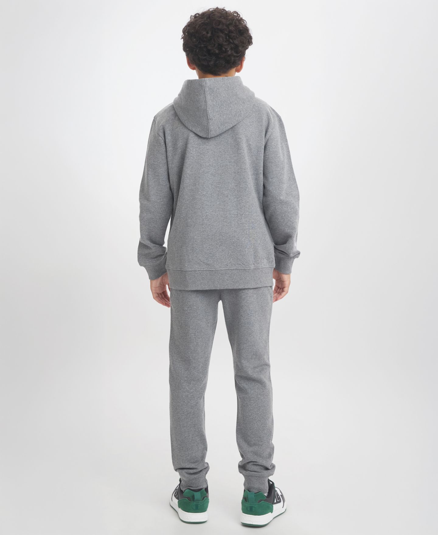 Champion Boys' 4-7 Signature Fleece Long-Sleeve Hoodie and Jogger, 2-Piece Set, цвет: Средний меланжевый серый — фото 4