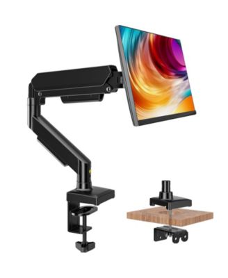 Single Monitor Arm Gas Spring Adjustable Stand Compatible with 13-32 Inch Monitors, VESA 75x75mm and 100x100mm