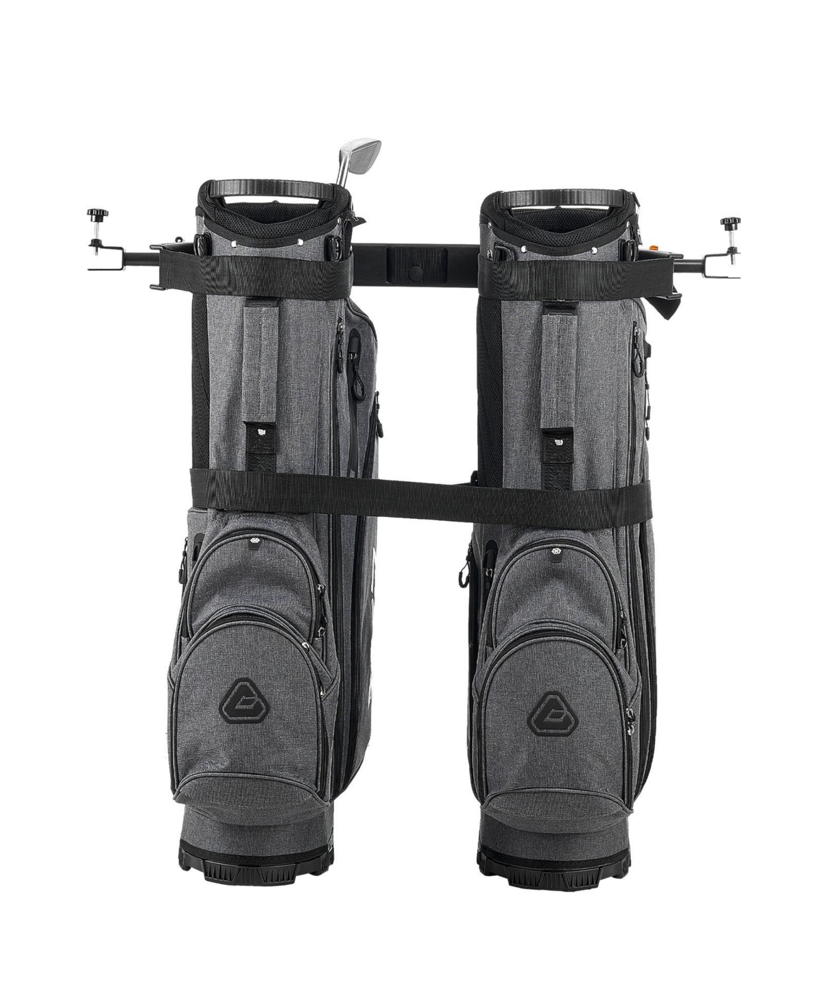 Sugift Adjustable Golf Cart Bag Holder for Rear Seat Frames with Quick-Lock Steel Clamps