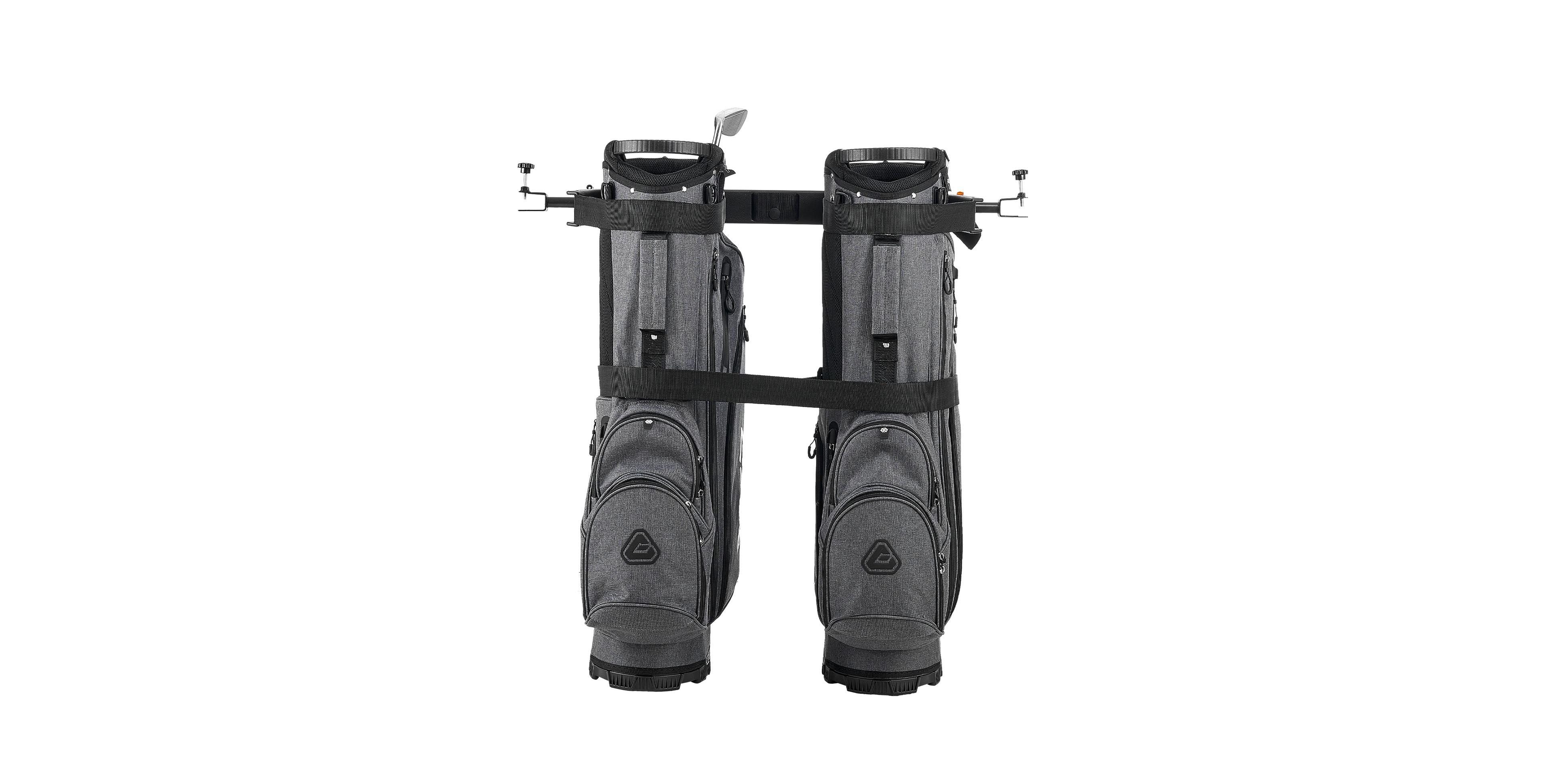 Sugift Adjustable Golf Cart Bag Holder for Rear Seat Frames with Quick-Lock Steel Clamps