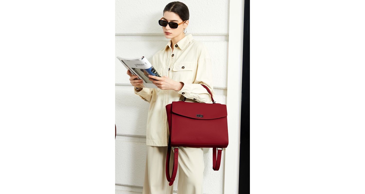Women's Potter Water-Resistant Leather Convertible 13" Laptop Backpack