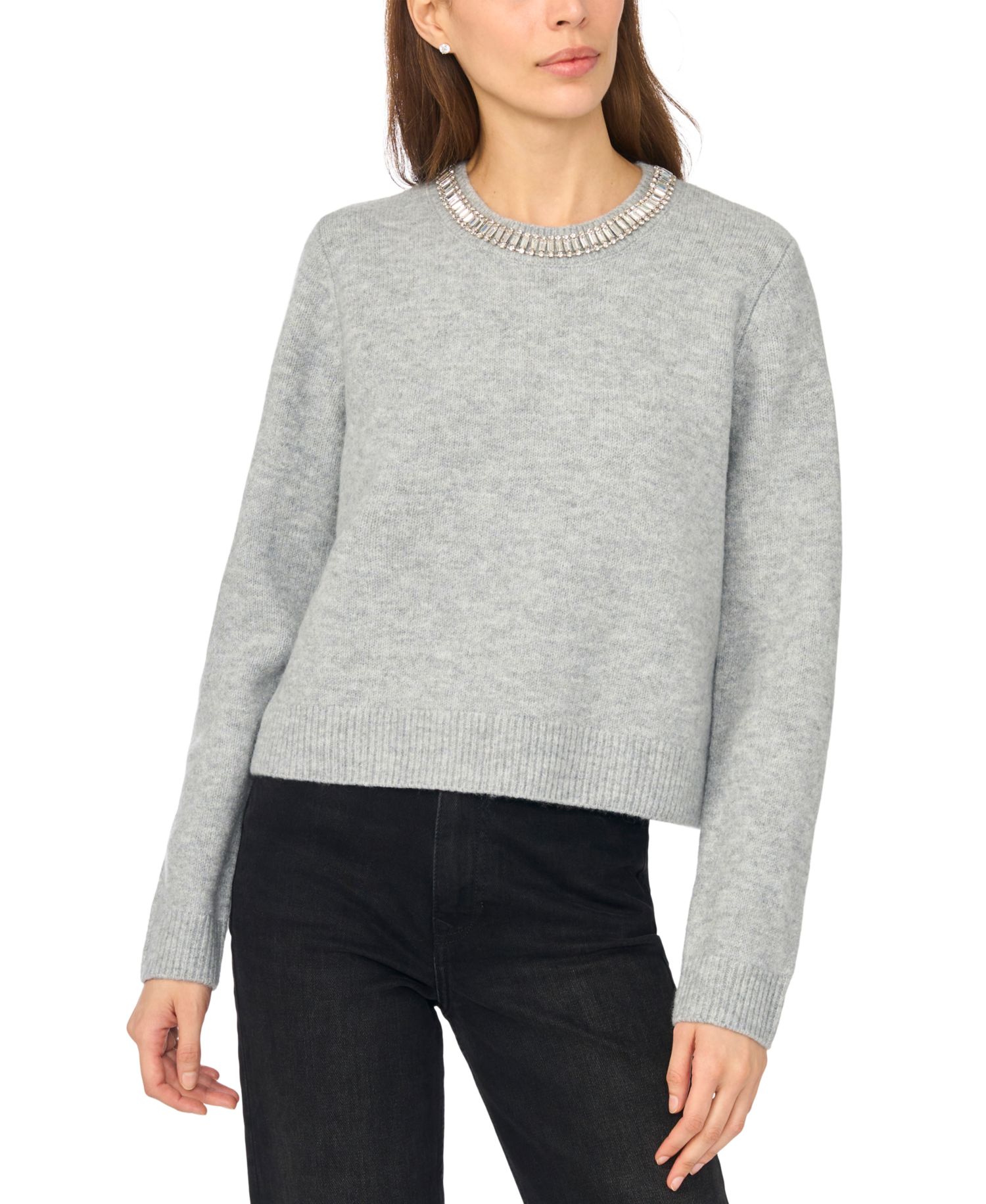 Women's Rhinestone Crewneck Sweater