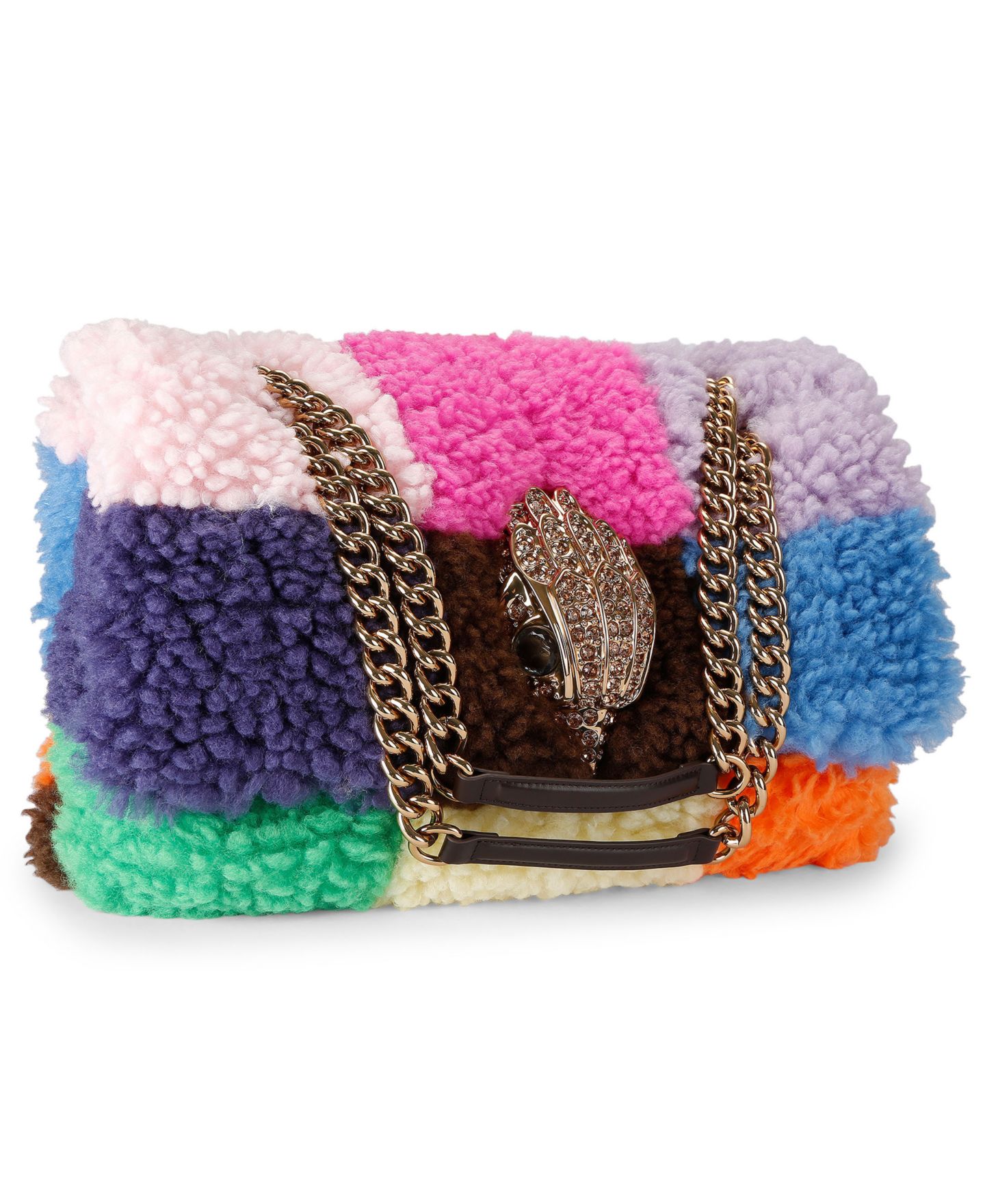 Женская сумка Kurt Geiger London Macro Kensington Extra-Large Faux Fur Shoulder, цвет: Разноцветный — фото 5