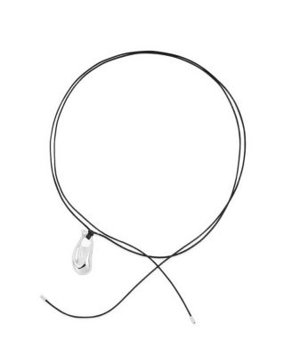 Perto Maxi Cord Necklace in Silver and Black