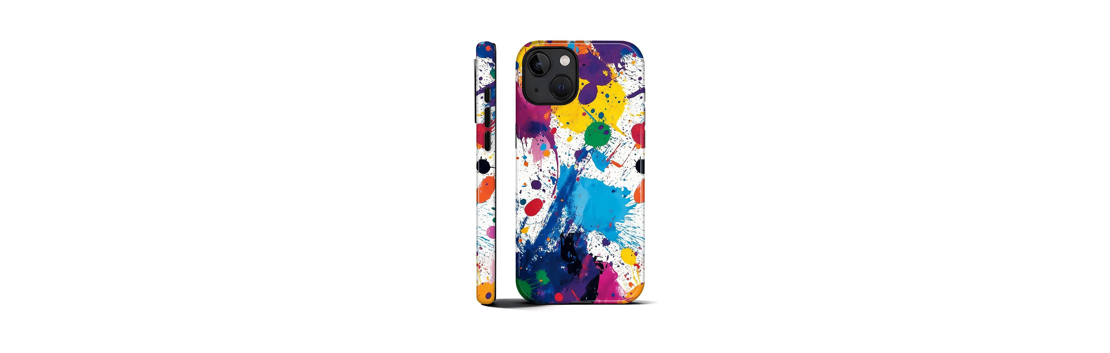 Lisen Phone Case Compatible with Apple iPhone 14, 2-Layer Durable, Color Splash