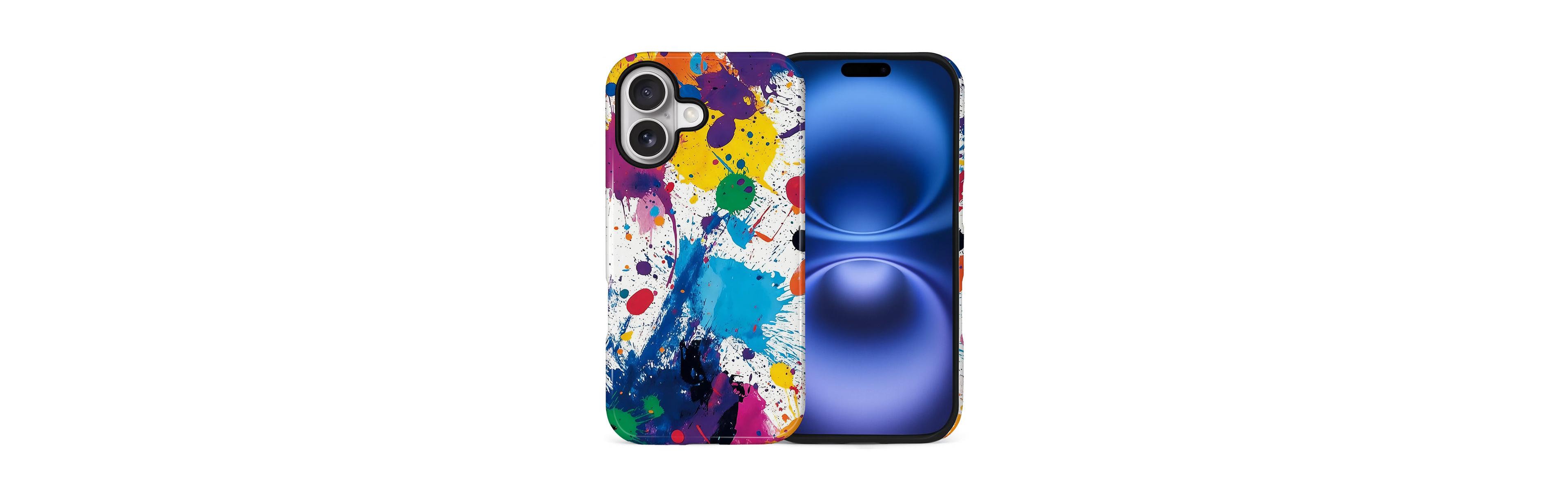Lisen Phone Case Compatible with Apple iPhone 16, 2-Layer Durable, Color Splash