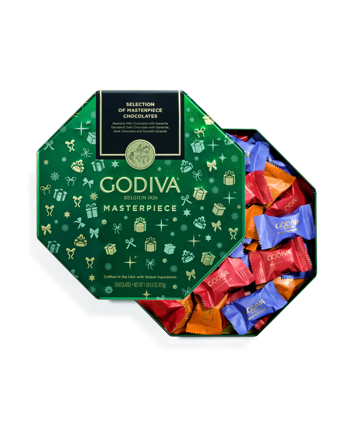 Godiva Masterpiece Holiday Chocolate Gift Tin, 50-Piece - Multi