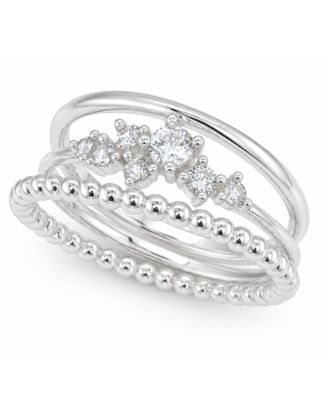 Cubic Zirconia Triple Stack Ring